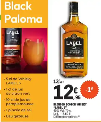 E.Leclerc BLENDED SCOTCH WHISKY LABEL 5 offre