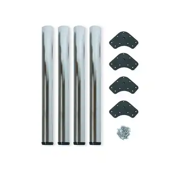 Bricomarché Emuca pieds pour table d. 60 mm en acier, ø 60, nickel satiné, acier offre