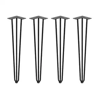 Bricomarché Emuca pieds hairpin de 3 barres par table, 710, peint en noir, acier offre