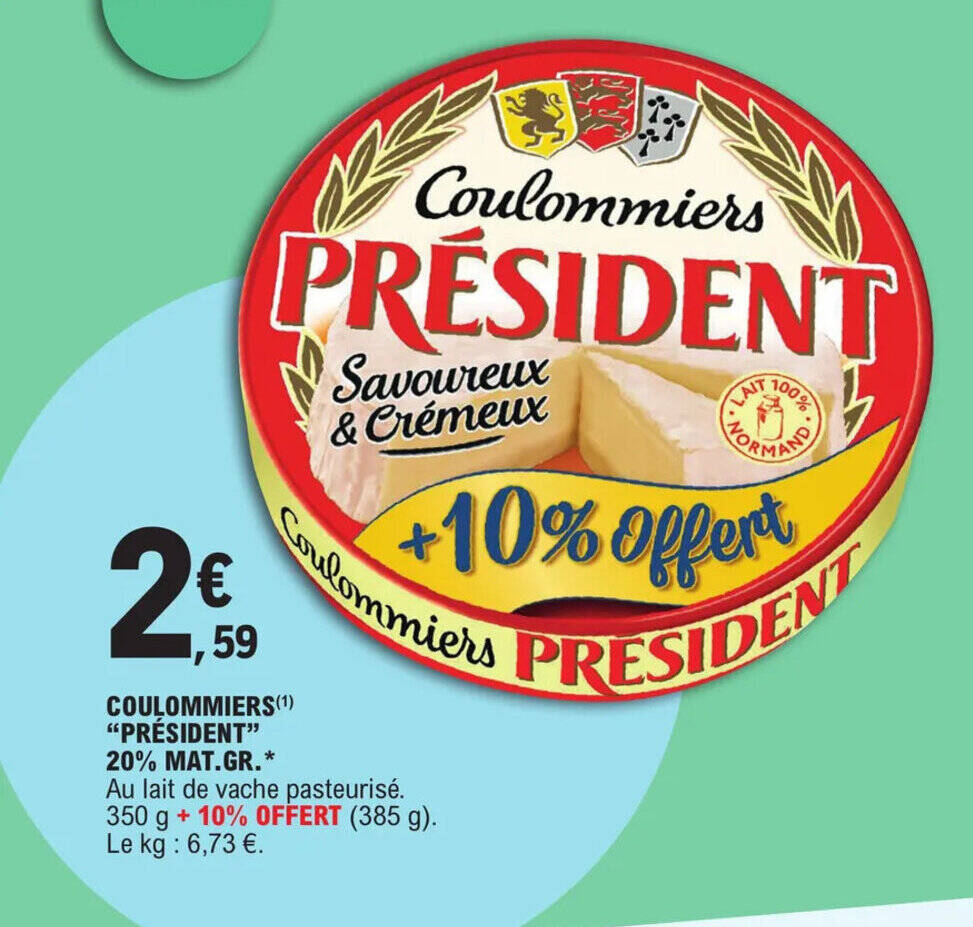 Promo COULOMMIERS(¹) "PRÉSIDENT" chez E.Leclerc