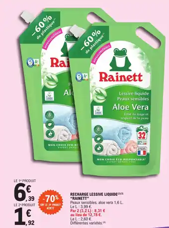 E.Leclerc RECHARGE LESSIVE LIQUIDE(2)(3) "RAINETT" offre