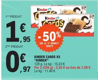 E.Leclerc KINDER CARDS X5 "KINDER" offre