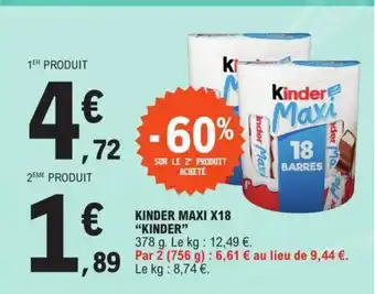 E.Leclerc KINDER MAXI X18 "KINDER" offre