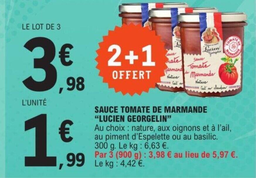Promo SAUCE TOMATE DE MARMANDE "LUCIEN chez E.Leclerc