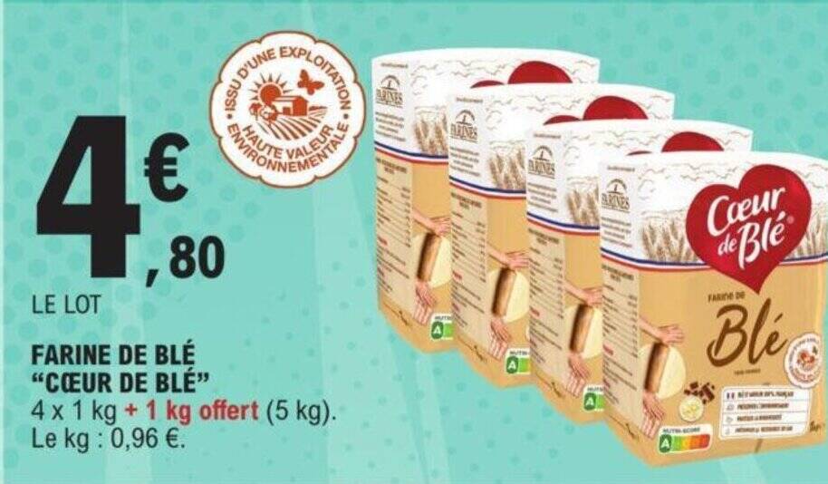 Promo FARINE DE BLÉ "CŒUR DE BLÉ" chez E.Leclerc