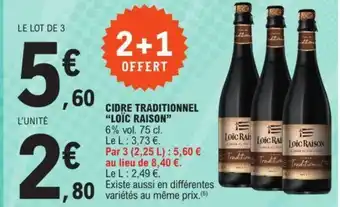 E.Leclerc CIDRE TRADITIONNEL "LOÏC RAISON" offre