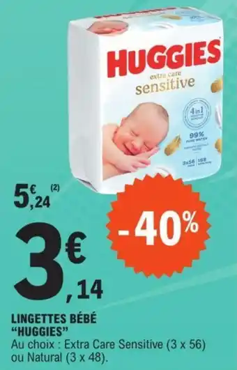 E.Leclerc LINGETTES BÉBÉ "HUGGIES" offre