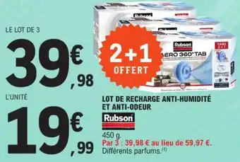 E.Leclerc LOT DE RECHARGE ANTI-HUMIDITÉ ET ANTI-ODEUR Rubson offre