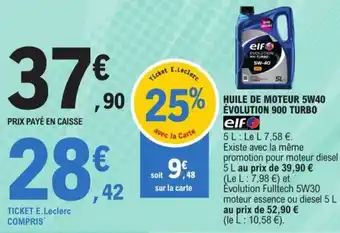 E.Leclerc HUILE DE MOTEUR 5W40 ÉVOLUTION 900 TURBO offre