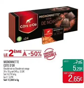 Match Mignonnette Cote D'Or offre
