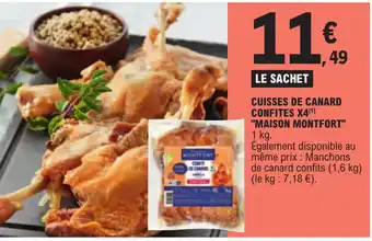 E.Leclerc CUISSES DE CANARD CONFITES X4(1) "MAISON MONTFORT" 1 kg. offre