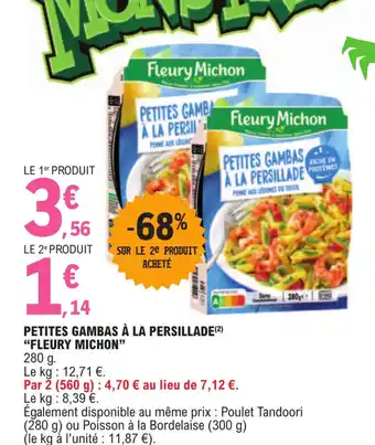 E.Leclerc PETITES GAMBAS À LA PERSILLADE (²) "FLEURY MICHON" offre