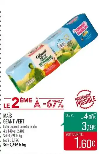 Match Maïs Geant Vert offre