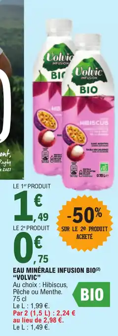 E.Leclerc EAU MINÉRALE INFUSION BIO(²) "VOLVIC" offre