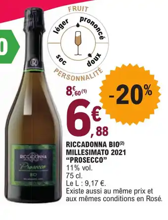 RICCADONNA BIO(ÂČ) MILLESIMATO 2021 "PROSECCO"