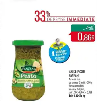 Match Sauce Pesto Panzani offre