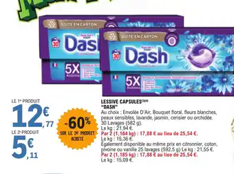 E.Leclerc LESSIVE CAPSULES(3)(4) "DASH" offre