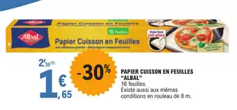 E.Leclerc PAPIER CUISSON EN FEUILLES "ALBAL" offre