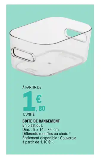 E.Leclerc BOÎTE DE RANGEMENT En plastique. offre