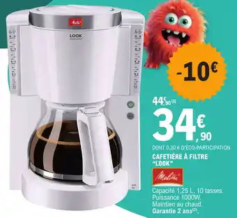 E.Leclerc CAFETIÈRE À FILTRE "LOOK" offre
