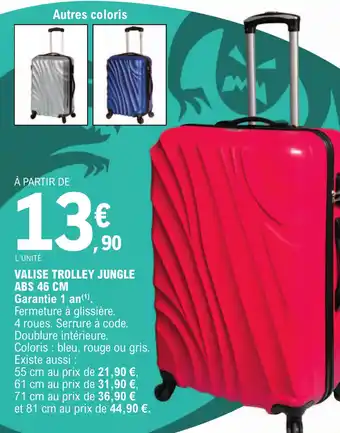 E.Leclerc VALISE TROLLEY JUNGLE ABS 46 CM offre