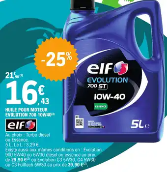 E.Leclerc HUILE POUR MOTEUR EVOLUTION 700 10W40(³) offre