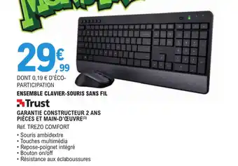 E.Leclerc ENSEMBLE CLAVIER-SOURIS SANS FIL offre
