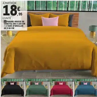 E.Leclerc PARURE HOUSSE DE COUETTE 240 X 220 CM + 2 TAIES D'OREILLER 60 X 60 CM offre
