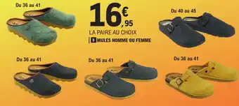 E.Leclerc MULES HOMME OU FEMME offre