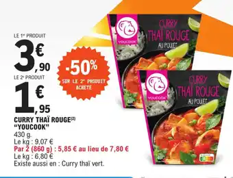 E.Leclerc CURRY THAÏ ROUGE (²) "YOUCOOK" offre
