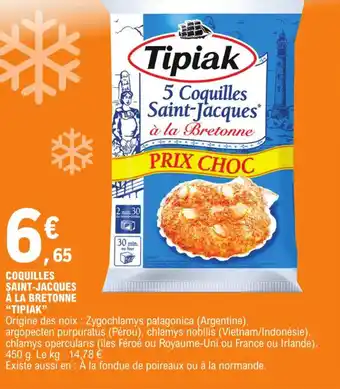 E.Leclerc COQUILLES SAINT-JACQUES À LA BRETONNE "TIPIAK" offre