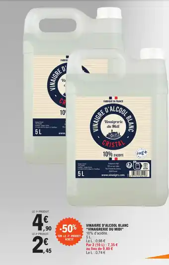 E.Leclerc VINAIGRE D'ALCOOL BLANC "VINAIGRERIE DU MIDI" offre