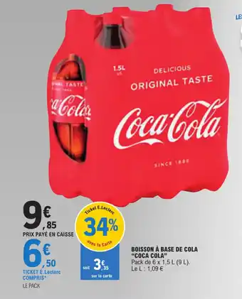 E.Leclerc BOISSON À BASE DE COLA "COCA COLA" offre