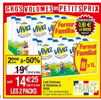 Cora x Carrefour Candia lait calcium & vitamine d viva offre
