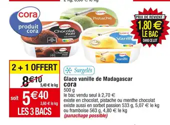 Cora x Carrefour Cora glace vanille de madagascar offre