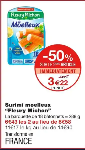 Monoprix Fleury michon surimi moelleux offre