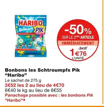 Monoprix Haribo bonbons les schtroumpfs pik offre