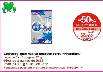 Monoprix Freedent chewing-gum white menthe forte offre