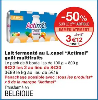 Monoprix Actimel lait fermenté au l.casei goût multifruits offre