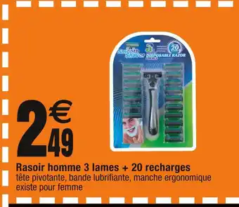 Cora x Carrefour Rasoir homme 3 lames + 20 recharges offre