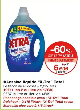 Monoprix X-tra ●lessive liquide total offre