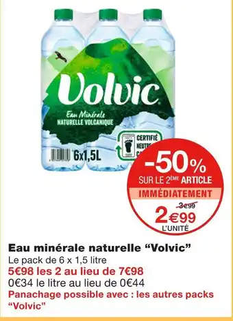 Monoprix Volvic eau minérale naturelle offre
