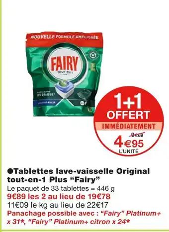 Monoprix Fairy tablettes lave-vaisselle original tout-en-1 plus offre