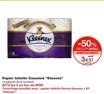 Monoprix Kleenex papier toilette coussiné offre