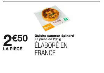 Monoprix Quiche saumon épinard offre