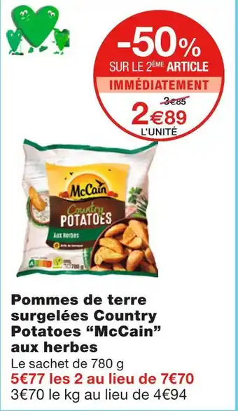 Monoprix Mccain pommes de terre surgelées country potatoes aux herbes offre