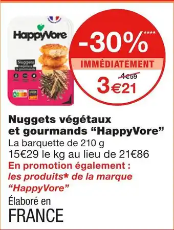 Monoprix Happyvore nuggets végétaux et gourmands offre