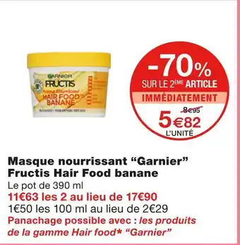 Monoprix Garnier masque nourrissant fructis hair food banane offre
