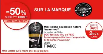 Monoprix Auvernou mini sticks saucisson nature offre