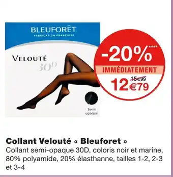 Monoprix Bleuforet collant velouté offre